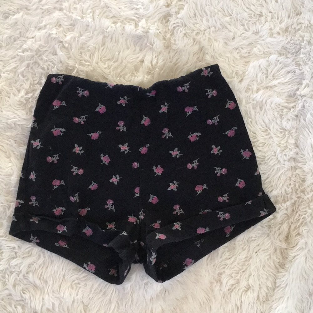 Black patterned shorts